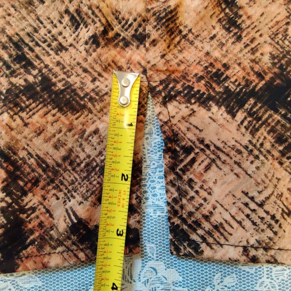 Essentials Women’s 4X Button-Up Stretch Top – Plus - 3/4 Sleeve, Brown-Black - Picture 14 of 14